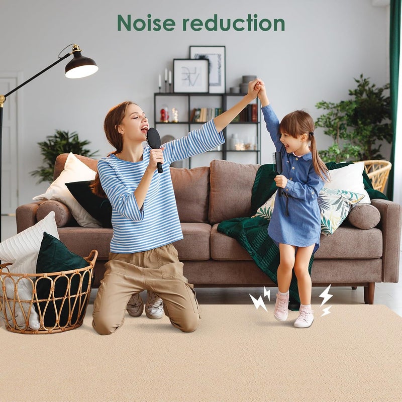 VallisCo Carpet Tile 30 Pack 12” X 12” Self Adhesive Carpet Floor Tiles Anti-Slip Squares Peel and Stick Floor Tile DIY Installation for Bedroom (Beige-Camel) - Image 2